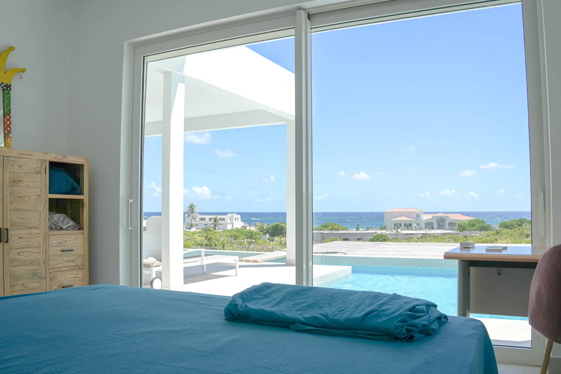 Bedroom with ocean view