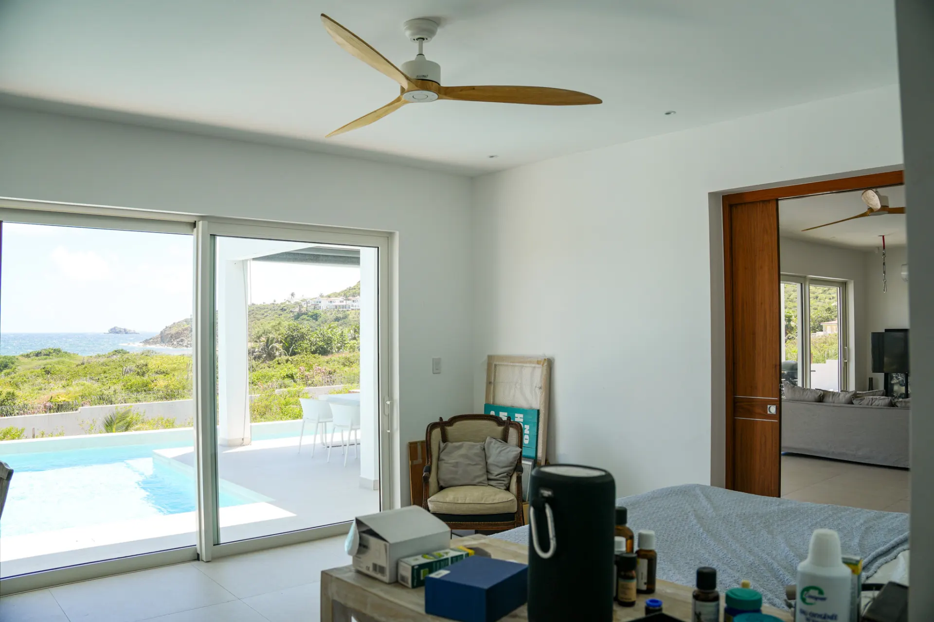 Bedroom overlooking the pool