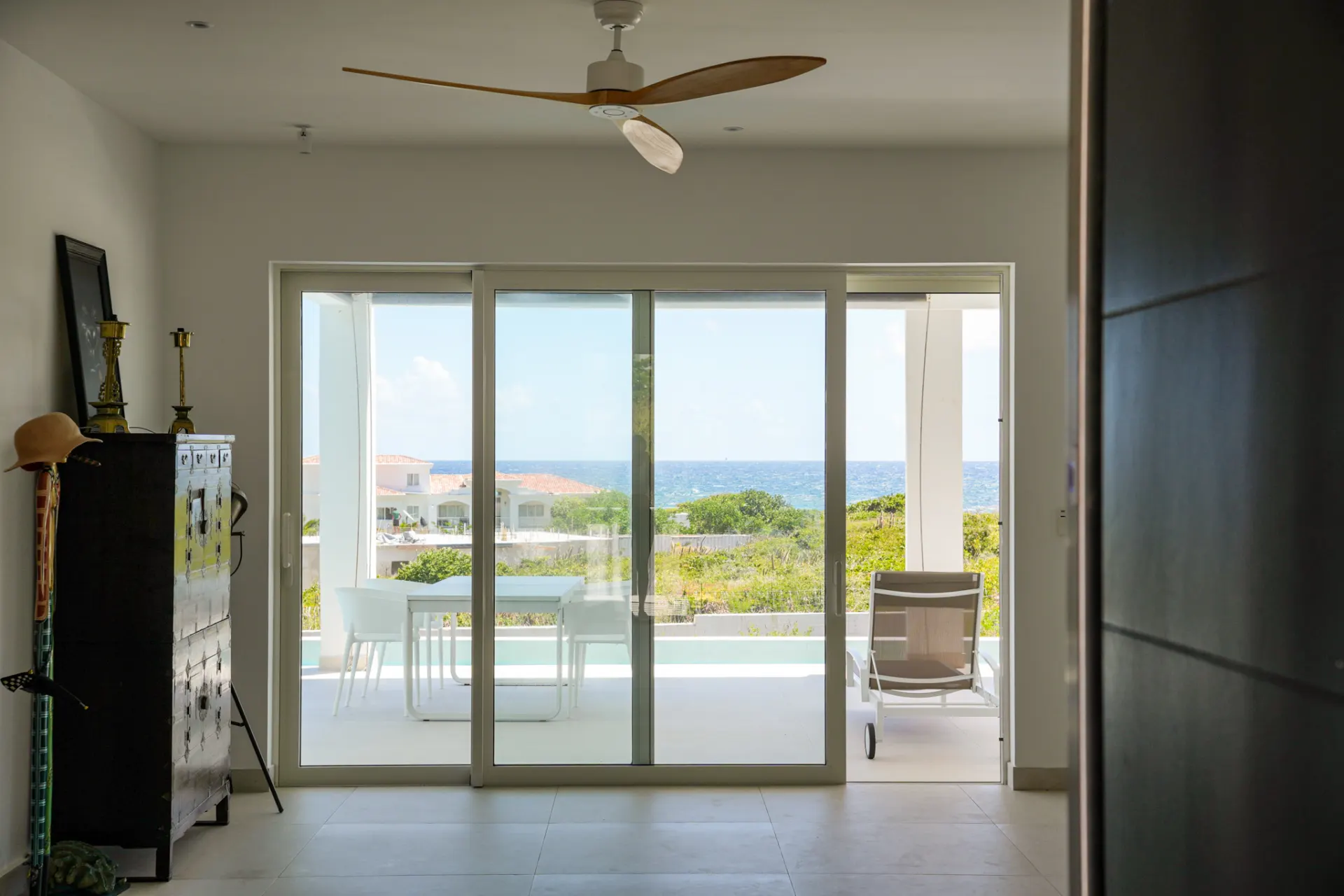 Living and dining area opening to the terrace