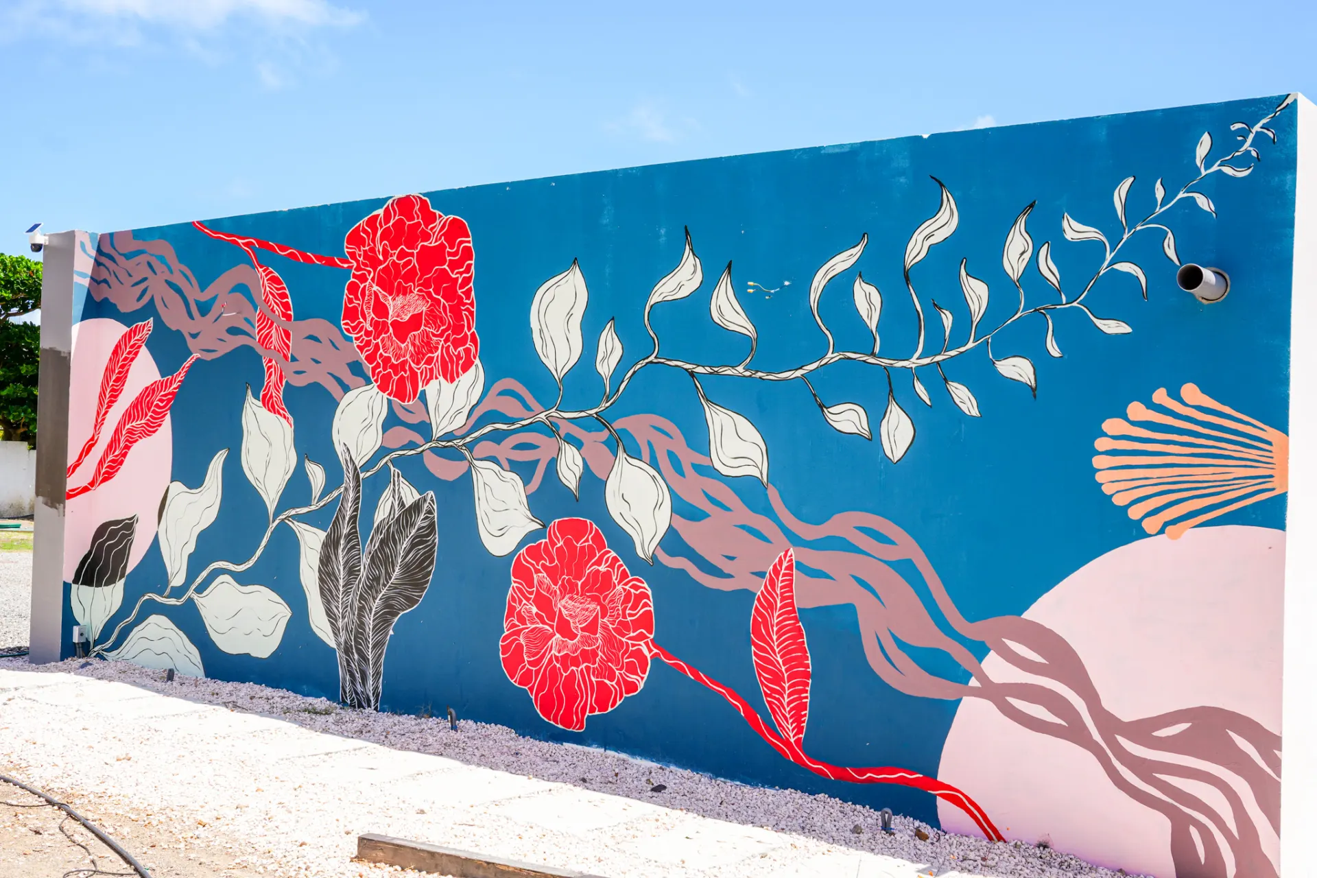 Hand-painted garden wall
